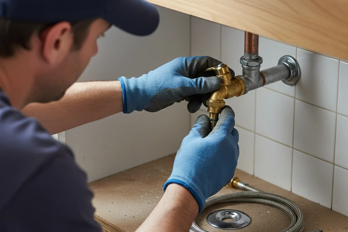 Shutoff valve and fitting work during Faucet and Fixture Repair in Home